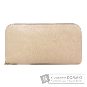 Christian Dior Logo Charm Long Wallet Calfskin Leather